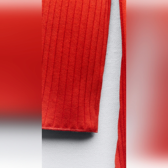 Zara Long Ribbed Dress Scoop Neck - Picture 12 of 12